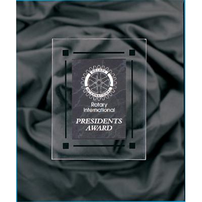 Corporate Awards - Marble & Granite Corporate Awards - Clear Acrylic & Black Marble Rectangle Plaque with Black Border