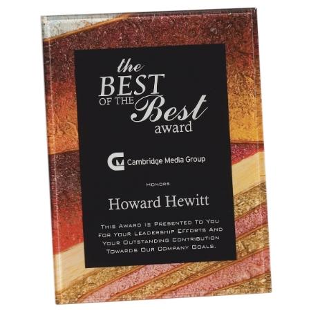 Corporate Awards - Award Plaques - Autumn Harvest Acrylic Rectangle Plaque Award with Easel & Hanger