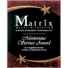 Employee Gifts - Red Marble & Clear Acrylic Shooting Star Plaque