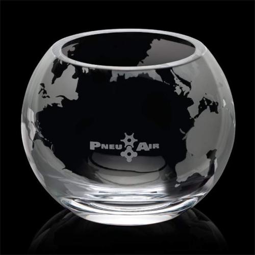 Corporate Awards - Crystal Awards - Vase and Bowl Awards - Connard Globe Bowl