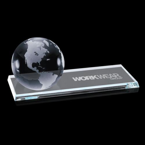 Corporate Gifts, Recognition Gifts and Desk Accessories - Paperweights - Globe on Starfire Base
