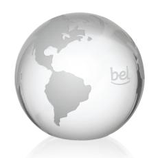 Employee Gifts - Globe with Frosted Land - Clear