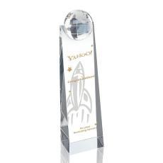 Employee Gifts - Globe Tower Obelisk Crystal Award