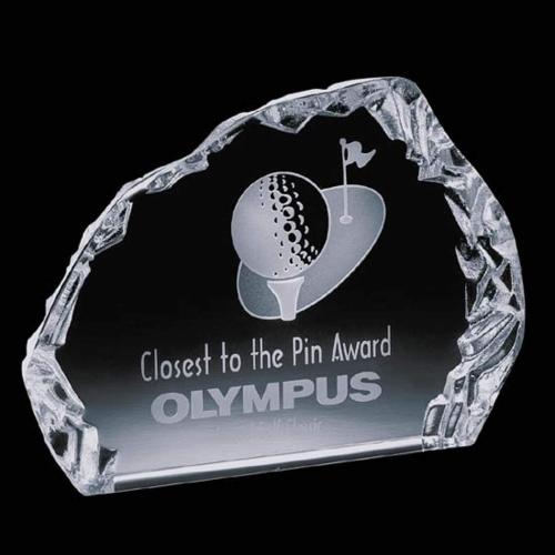 Corporate Awards - Sports Awards - Golf Awards - Golf Iceberg Horizontal Crystal Award