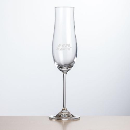 Corporate Gifts, Recognition Gifts and Desk Accessories - Etched Barware - Avondale Flute - Deep Etch