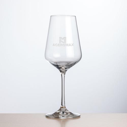 Corporate Recognition Gifts - Etched Barware - Wine Glasses - Breckland Wine - Deep Etch 