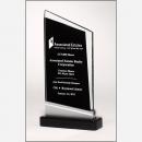 Zenith Series Black & Clear Glass Award with Silver Aluminum Accents