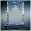 Glass Rectangle Award with Blue Accents