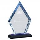 Diamond Accent Glass Award on Blue & Black Base