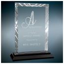 Cut Glass Rectangle Award with Black Accents