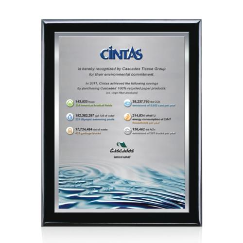 Corporate Awards - Award Plaques - Oakleigh Full Color 3D - Black/Silver