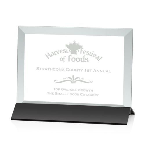Corporate Awards - St Regis - Rainsworth Jade/Black (Horizontal) Rectangle Glass Award