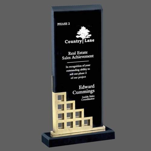 Corporate Awards - Lisbon Gold Rectangle Acrylic Award