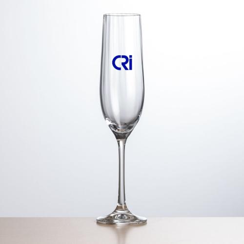 Corporate Gifts, Recognition Gifts and Desk Accessories - Etched Barware - Amerling Flute 6.5oz - Imprinted