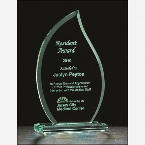 Corporate Awards - Glass Awards - Flame Awards - Flame Series Jade Glass Award