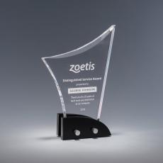 Employee Gifts - Torrent Clear Acrylic Recognition Award on Black Base