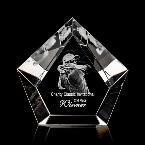 Corporate Awards - Crystal Awards - Valecrest 3D Crystal Award