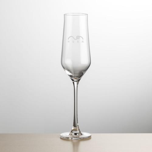 Corporate Gifts, Recognition Gifts and Desk Accessories - Etched Barware - Bretton Flute - Deep Etch