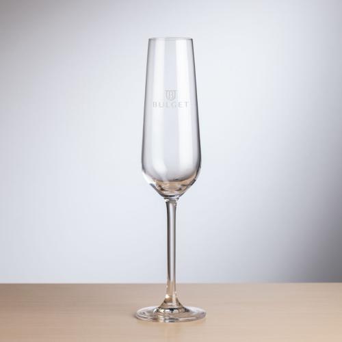 Corporate Gifts, Recognition Gifts and Desk Accessories - Etched Barware - Elderwood Flute - Deep Etch