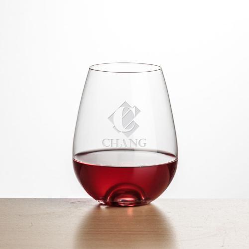 Corporate Recognition Gifts - Etched Barware - Wine Glasses - Edderton Stemless Wine - Deep Etch 