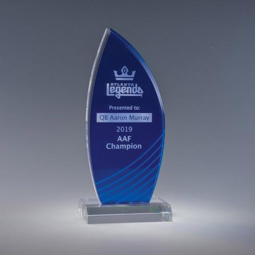Corporate Awards - Rush Corporate Awards & Plaques - Flamma Cobalt Blue Acrylic Flame Award