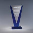 Ascendant Cobalt Blue & Silver Acrylic Triangle Award