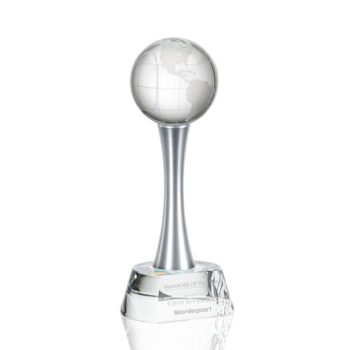 Corporate Awards - Willshire Globe Clear Spheres Crystal Award