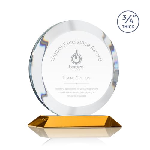 Corporate Awards - Gibralter Amber  Circle Crystal Award