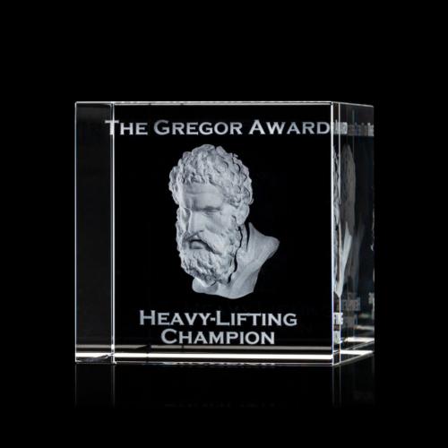 Corporate Awards - Crystal Awards - Granby Cube Crystal 3D Award