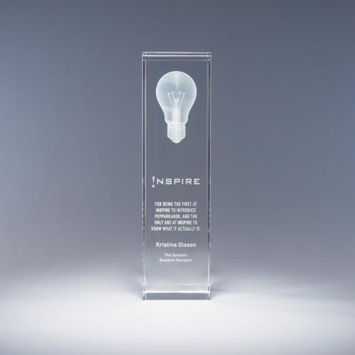Corporate Awards - Luminosity Clear Optical Crystal Light Bulb Award