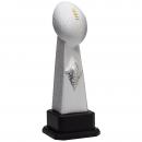 Ceramic Football Trophy with Silver Diamond on Black Wood Base