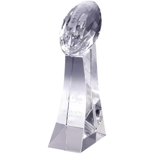 Corporate Awards - Crystal Awards - Optical Crystal Football Tower Trophy
