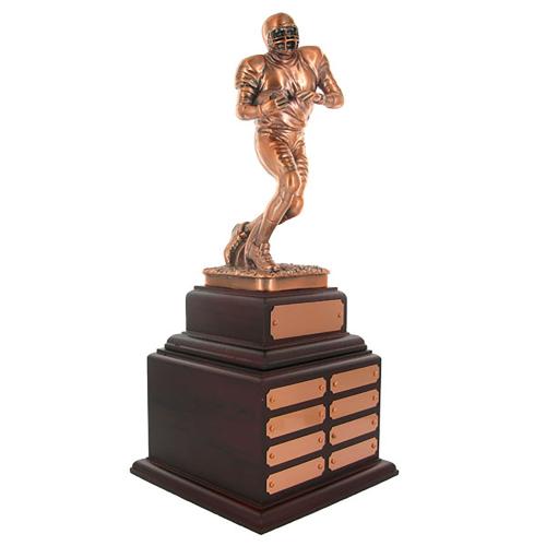 Perpetual 16'' Football Trophy with 32 Plates on Wood Stand TR733232