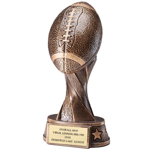 Corporate Awards - Sports Awards & Player Recognition Trophies - Bronze-Tone Resin Football Trophy