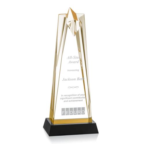 Corporate Awards - Rosina Star Gold On Base Acrylic Award