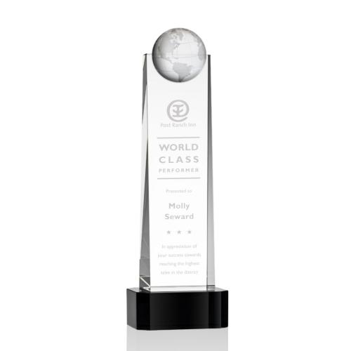 Corporate Awards - Sherbourne Globe Black on Base Crystal Award
