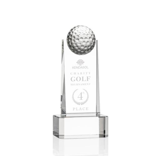 Corporate Awards - Dunbar Golf Clear on Base Obelisk Crystal Award