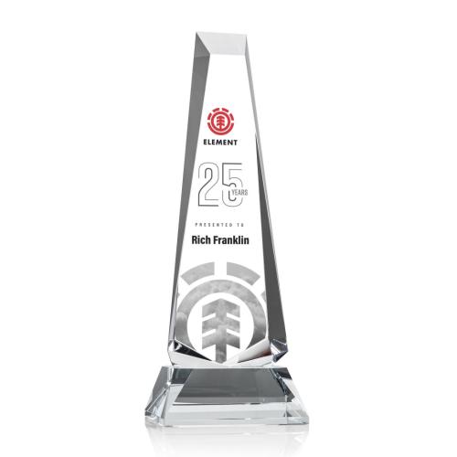 Corporate Awards - Rustern Full Color Clear on Base Obelisk Crystal Award