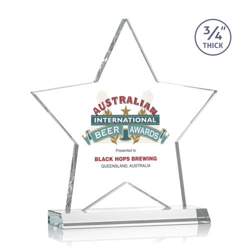 Corporate Awards - Chippendale Full Color Clear Star Crystal Award