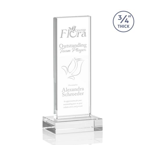 Corporate Awards - Hathaway Clear Rectangle Crystal Award
