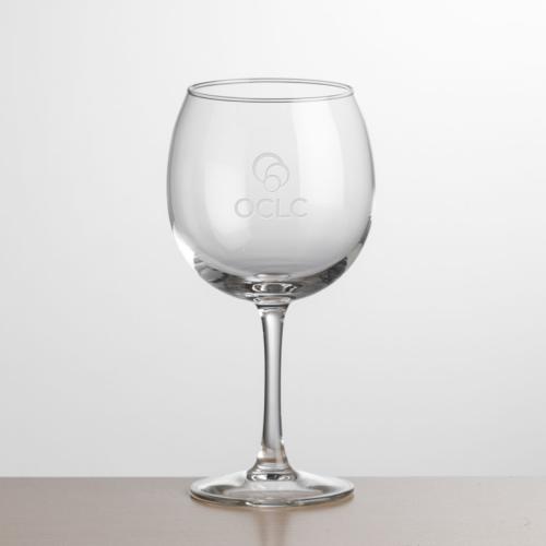 Corporate Recognition Gifts - Etched Barware - Wine Glasses - Carberry Balloon Wine - Deep Etch