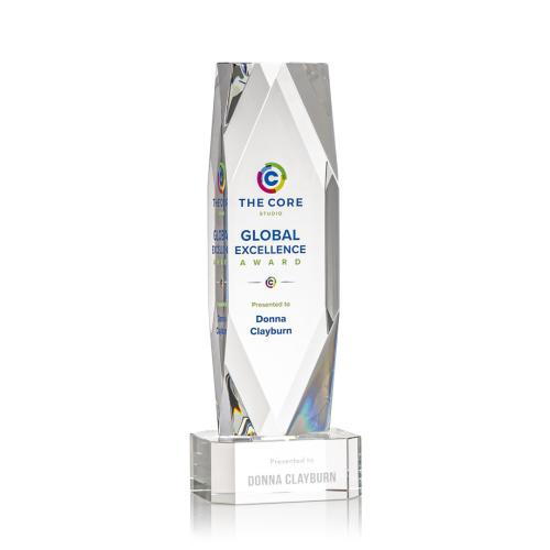 Corporate Awards - Delta Full Color Clear on Base Obelisk Crystal Award