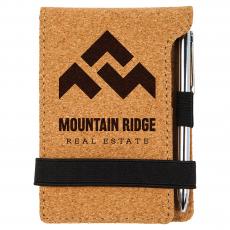 Employee Gifts - Cork Mini Notepad with Pen Engraved Gifts