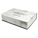White Marble Laserable Leatherette Flask Gift Set