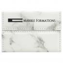 White Marble Laserable Leatherette Hard Business Card Holder