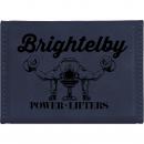 Blue Black Laserable Leatherette Hard Business Card Holder