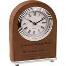 Dark Brown Laserable Leatherette Arch Desk Clock