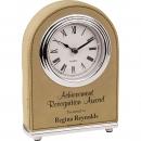 Light Brown Laserable Leatherette Arch Desk Clock