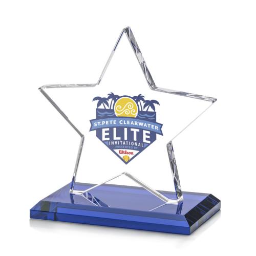 Corporate Awards - Sudbury Full Color Blue Star Crystal Award