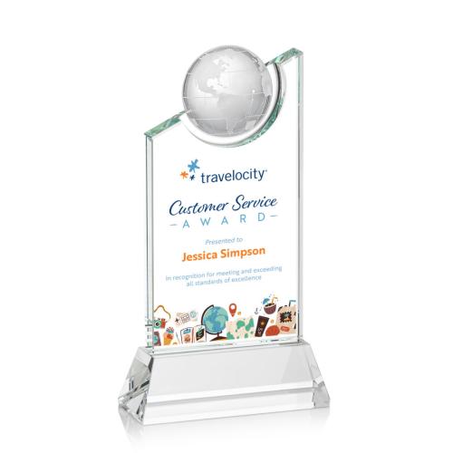Corporate Awards - Brixton Globe Full Color Spheres Crystal Award